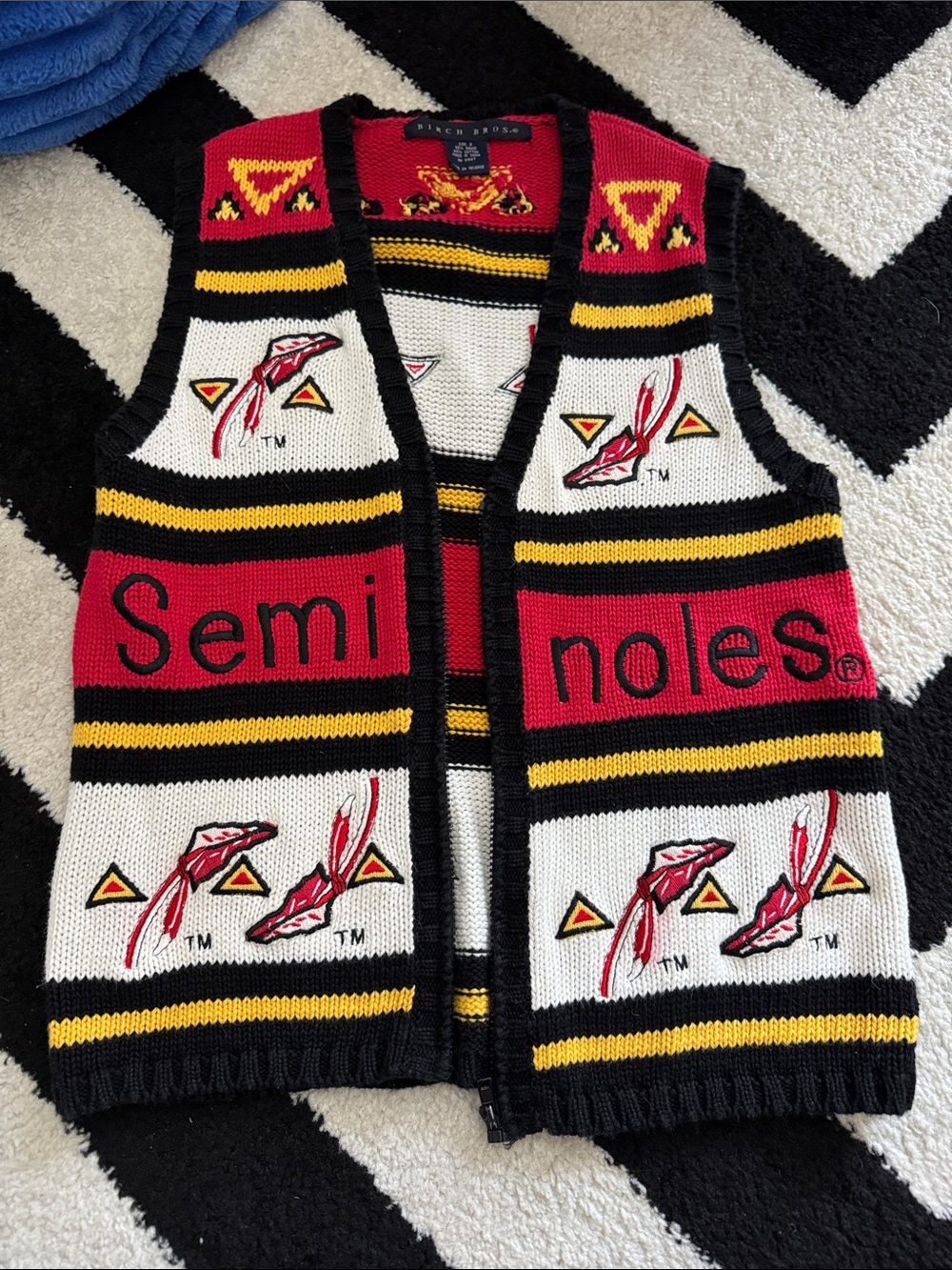 Birch Bros Florida State Seminoles Knit Vest - Red, Black, Gold, White